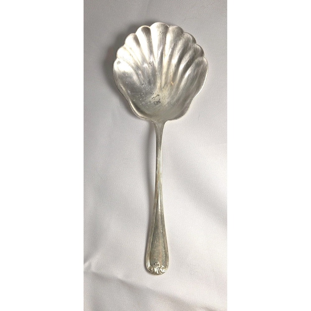 GORHAM Heritage Silverplate Solid Shell BERRY Casserole Spoon ITALY 9”